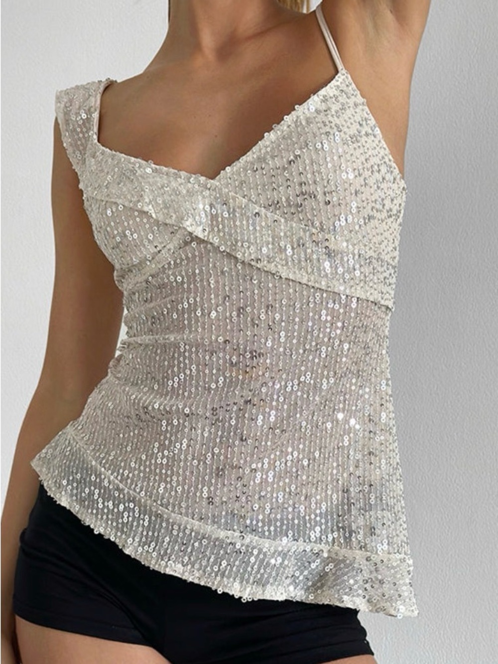 Motel Rocks Ivory Sequin Camisole